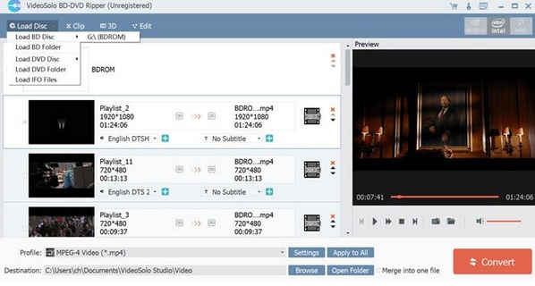 VideoSolo BD-DVD Ripper(DVD视频转换器)免费版v2.1.120
