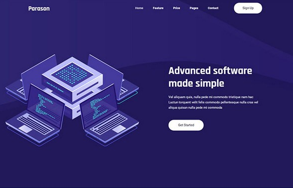 紫色互联网软件公司网站模板免费版0