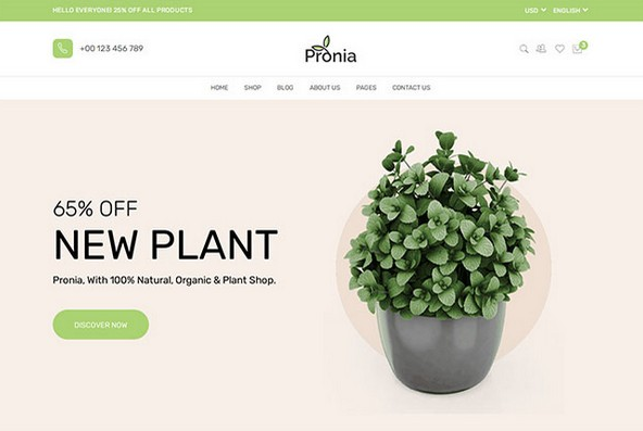 花卉植物在线销售网站模板免费版0