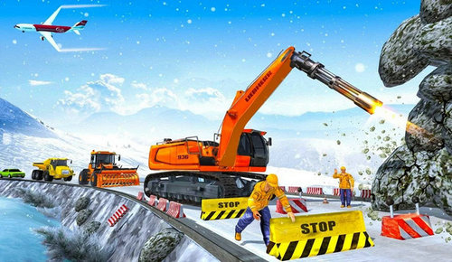 雪地挖掘机救援行动3