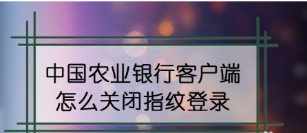 中国农业银行在什么地方关指纹登录