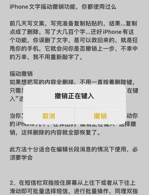 哪些应用程序支持iPhone的“摇动以撤销”功能