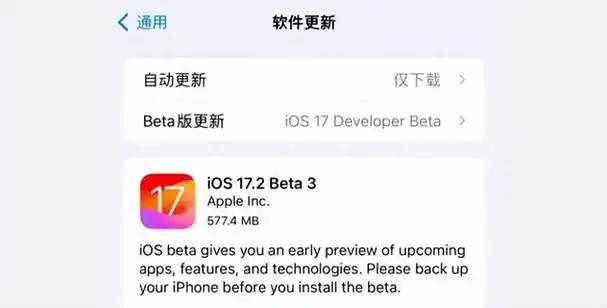如何把苹果iOS 17.2测试版更新成正式版