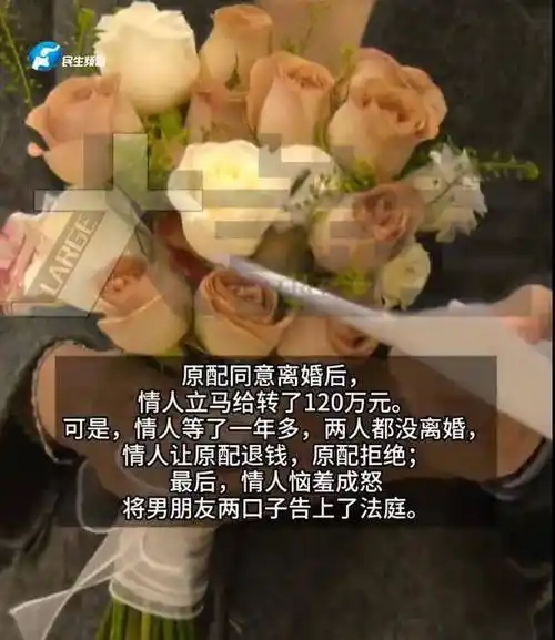 女子为让男子离婚为何给原配转账 120 万 