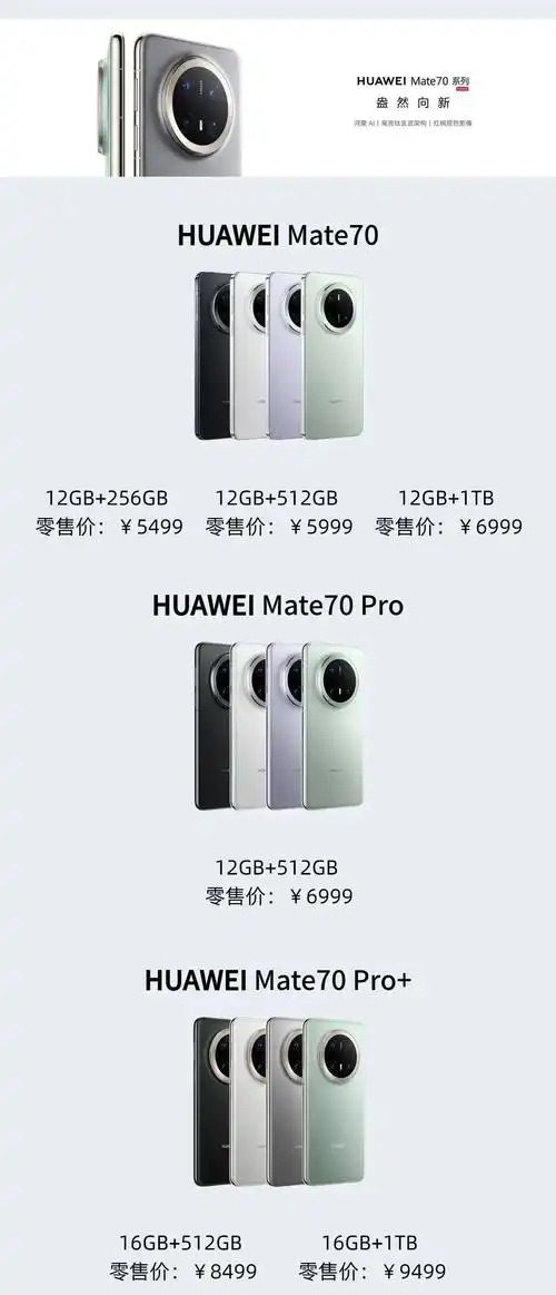 华为mate70价格最新消息