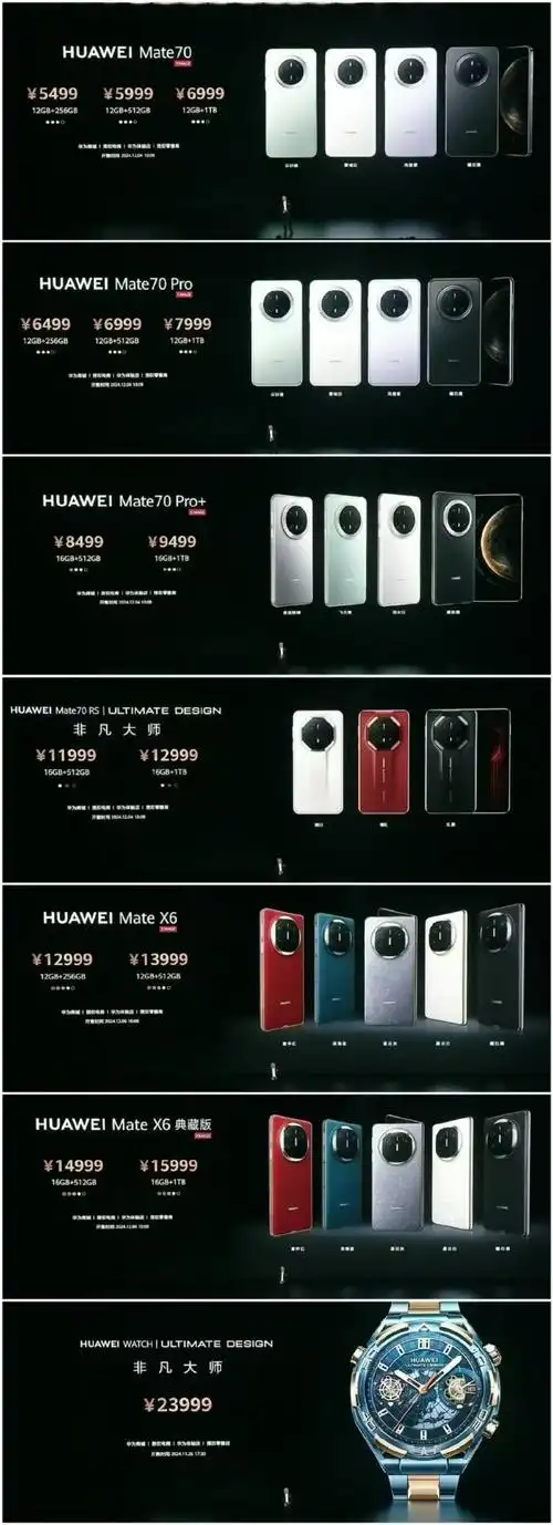 华为mate70价格是多少