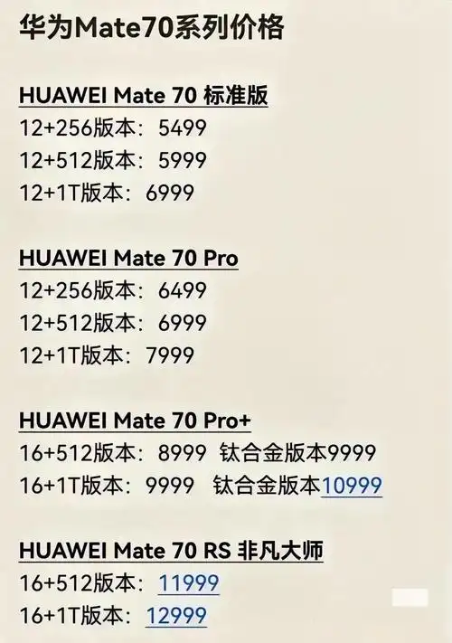 华为Mate70系列哪款最值得购买