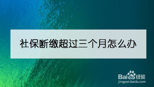 社保断缴超过三个月如何处理