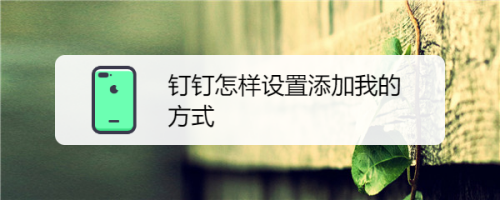 钉钉怎么设置添加我的方式
