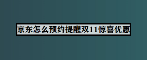 京东如何预约提醒双11惊喜优惠