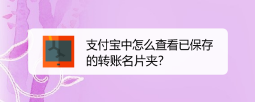 支付宝如何查看已保存的转账名片夹