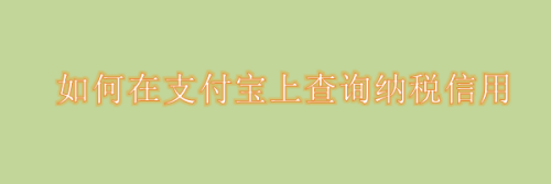 怎么在支付宝上查询纳税信用