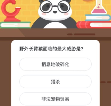 野外长臂猿面临的最大威胁是？微博森林驿站12月17日今日答题答案