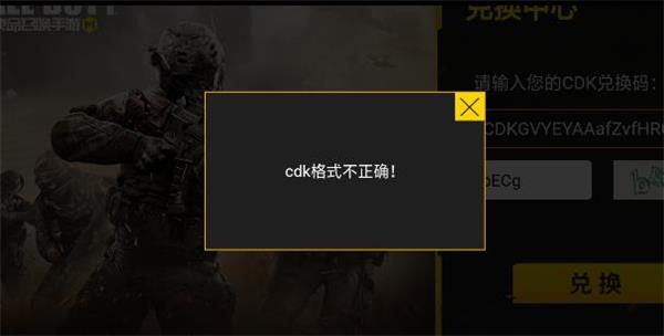 使命召唤手游CDK格式不正确如何解决