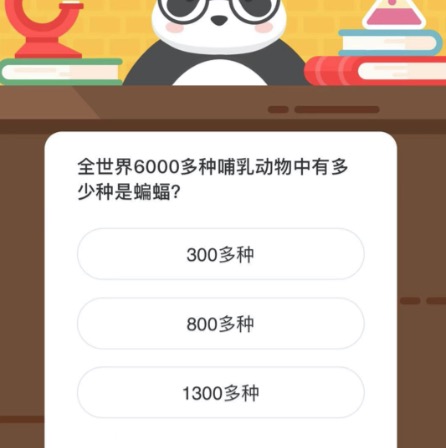 全世界6000多种哺乳动物中有多少种是蝙蝠？微博森林驿站12月30日今日答题答案