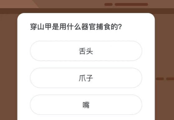 穿山甲是用什么器官捕食的？微博森林驿站1月26日今日答题答案