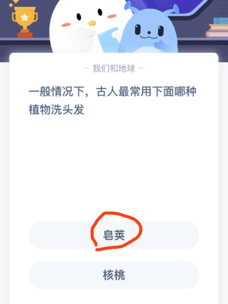 一般情况下古人最常用下面哪种植物洗头发？支付宝小鸡庄园3月3日正确答案