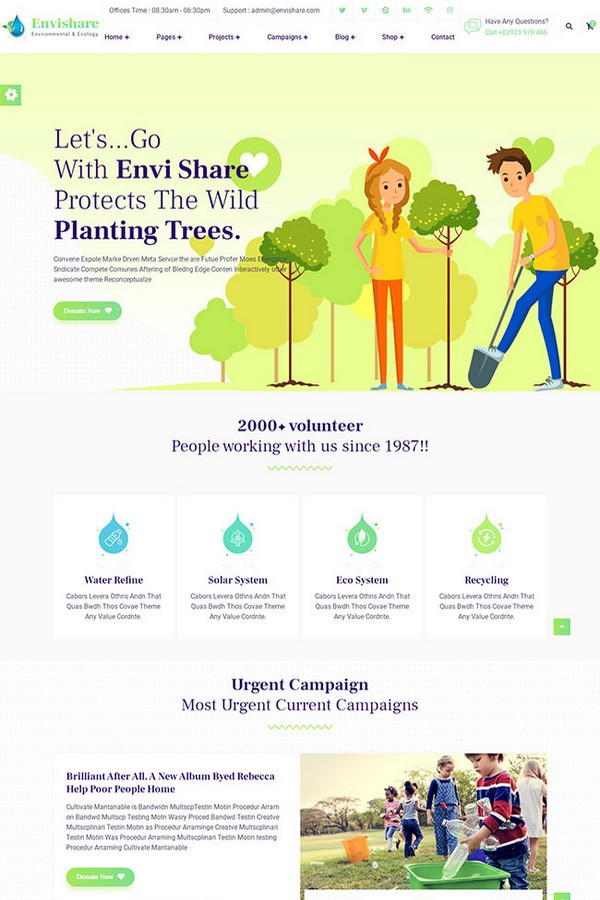 环境生态保护公益网站模板免费版