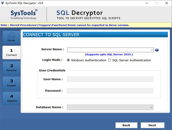 SysTools SQL Decryptor(SQL数据库解密工具)免费版v5.0