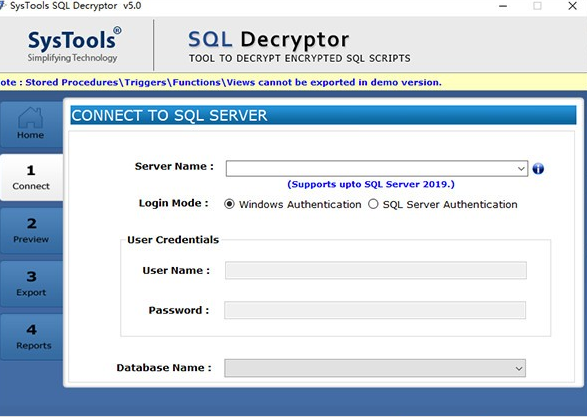 SysTools SQL Decryptor(SQL数据库解密工具)免费版v5.00
