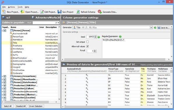 SQL Data Generator(测试数据生成工具)免费版v4.4.3.30550