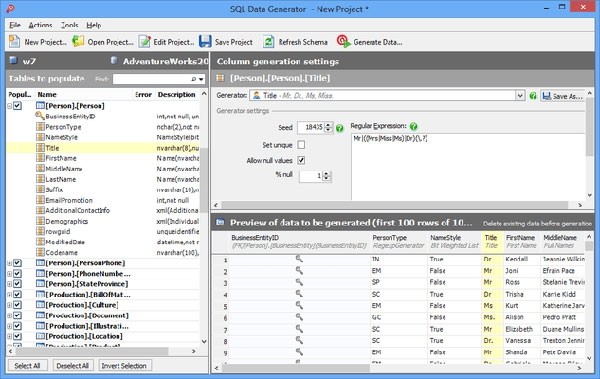 SQL Data Generator(测试数据生成工具)免费版v4.4.3.3055