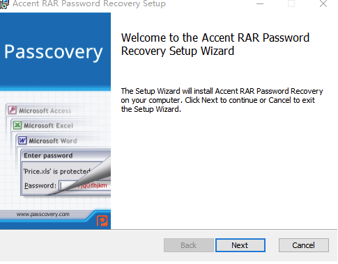 Accent RAR Password Recovery