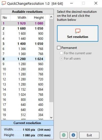 QuickChangeResolution