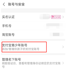 支付宝如何申请青少年账号