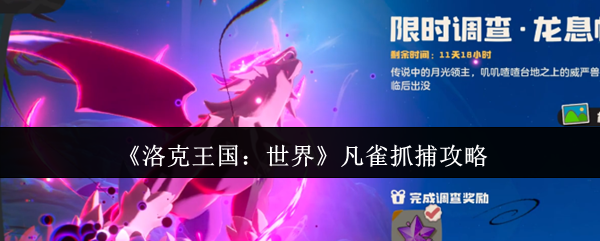 洛克王国世界凡雀速刷秘籍-白天定位+团战全解析