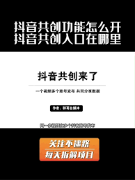 抖音共创申请入口在哪