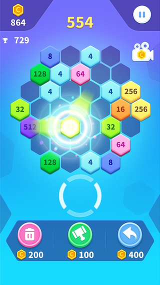 2048六边形方块2