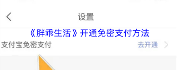 胖乖生活如何开通免密支付