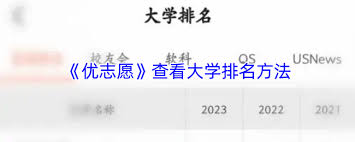 如何通过优志愿查看大学排名