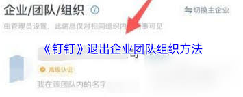 如何在钉钉退出企业团队