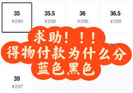 得物付款蓝色和黑色有什么区别