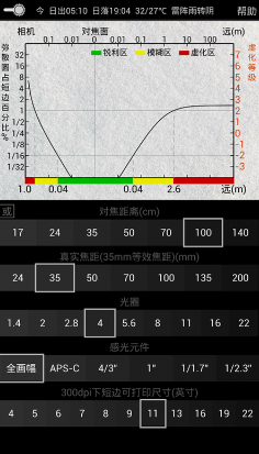 景深计算器安卓版2