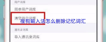 搜狗输入法如何删除记忆词汇