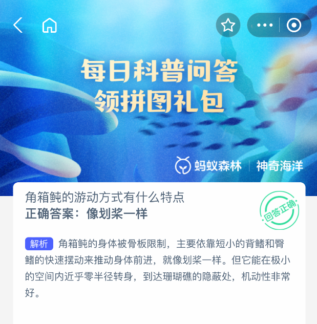 神奇海洋2025年8月5日今天答案是什么