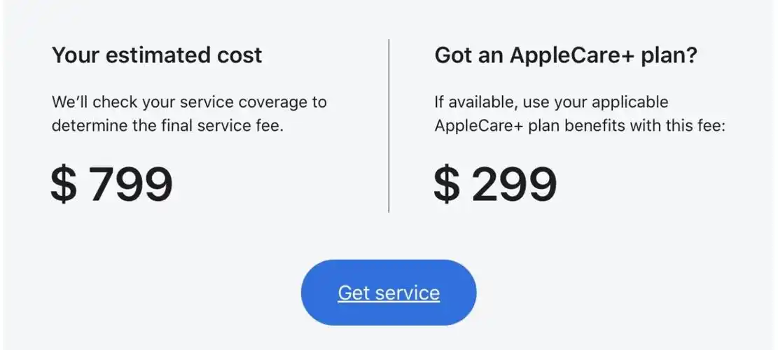 公开Vision Pro AppleCare+费用
