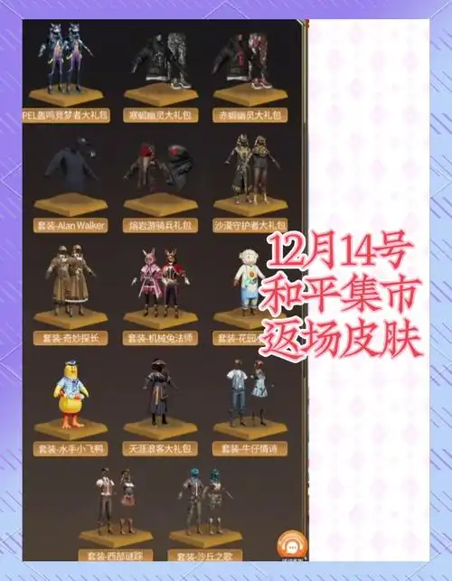 和平精英12月和平集市会返场哪些皮肤