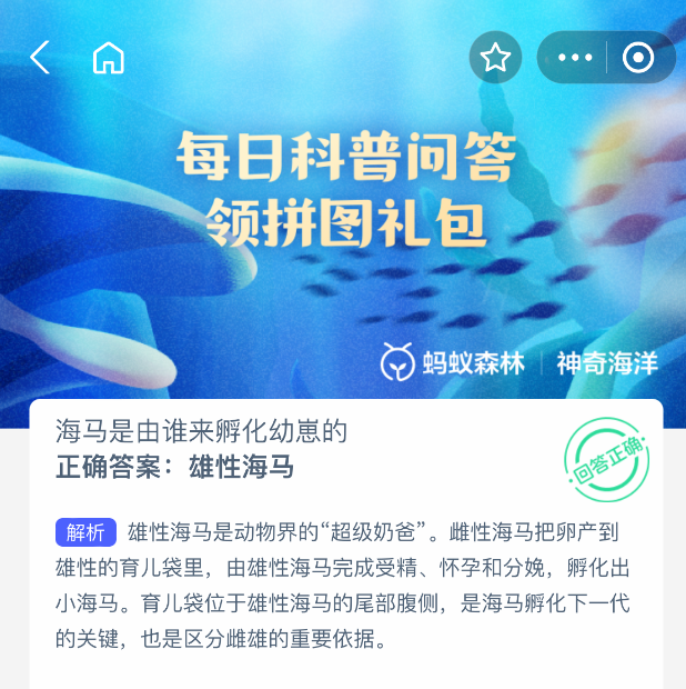 神奇海洋2025年8月26日今天答案是什么