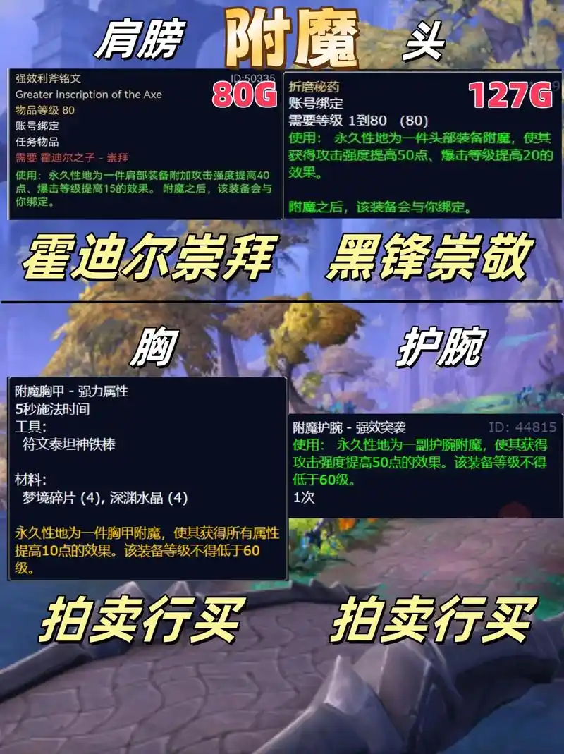 魔兽世界纪念服附魔玩法介绍