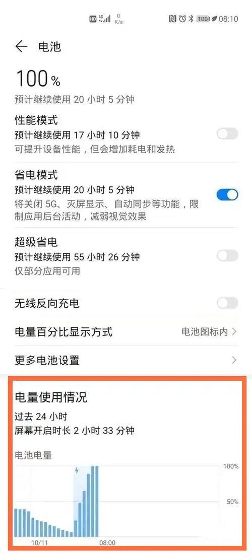 华为手机如何查看电量使用详细记录