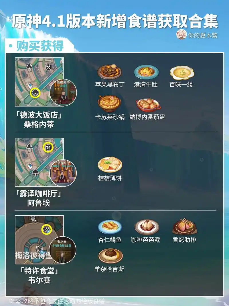 原神1.4版本新增料理配方汇总介绍